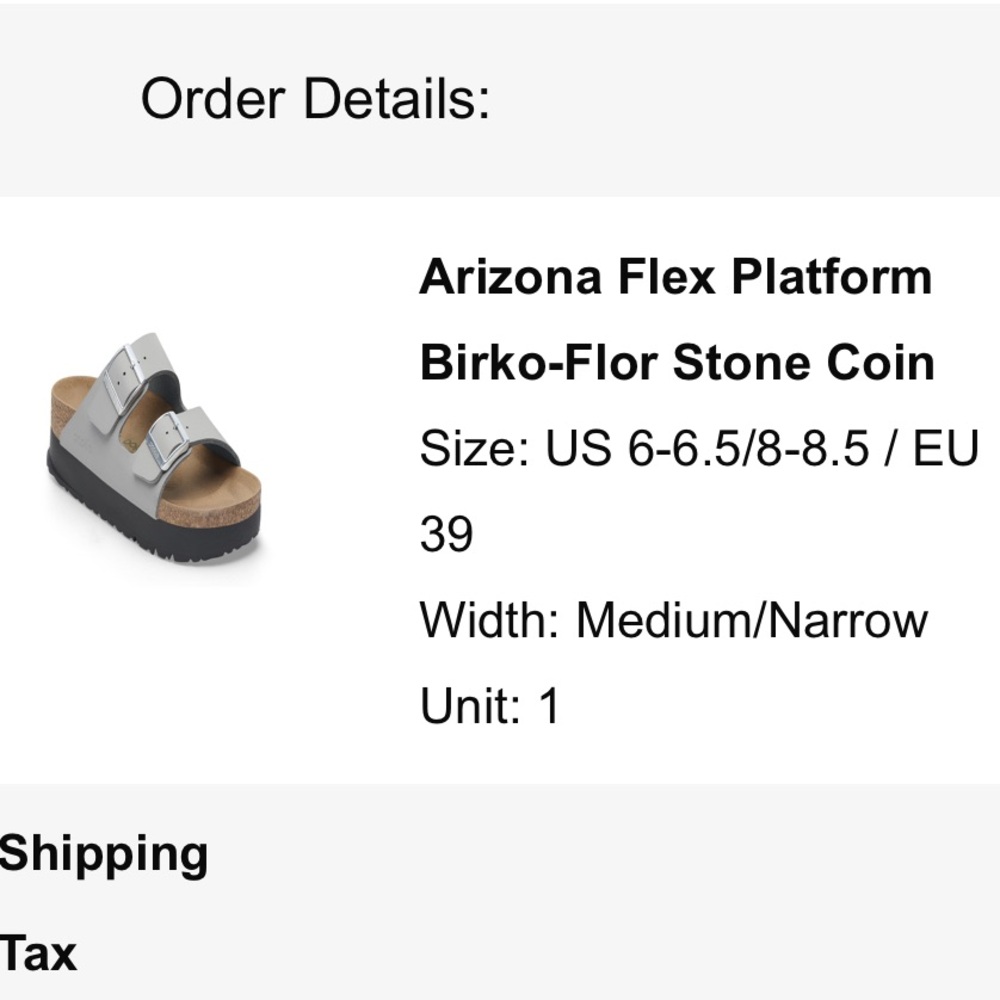 • Birkenstock • Arizona Flex Platform Sandals Birko-Flor Stone Coin EU 39 - Picture 10 of 10